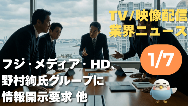 【NEWS 1月7日】フジ・メディア・ホールディングス、情報開示要求　大規模買付の真意と株主利益保護に疑念 他