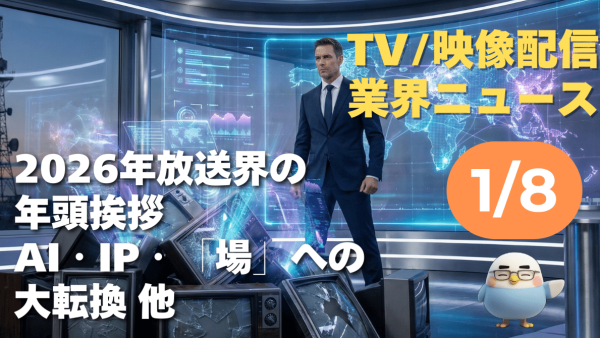 【NEWS 1月8日】2026年放送界の年頭挨拶：AI・IP・「場」への大転換 他