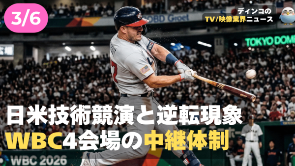 【NEWS 3月6日】日米技術競演と逆転現象：WBC4会場の中継体制 他